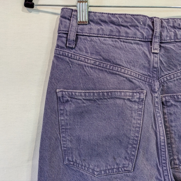 Purple Zara 100% Cotton High Waist Wide Leg Denim Jeans Size 2 - Picture 8 of 10